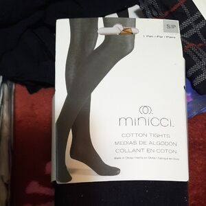NWT Minicci Black Cotton Tights Size SMALL